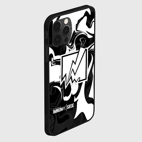 Чехол iPhone 12 Pro Max Rainbow Six: Black & White / 3D-Черный – фото 2