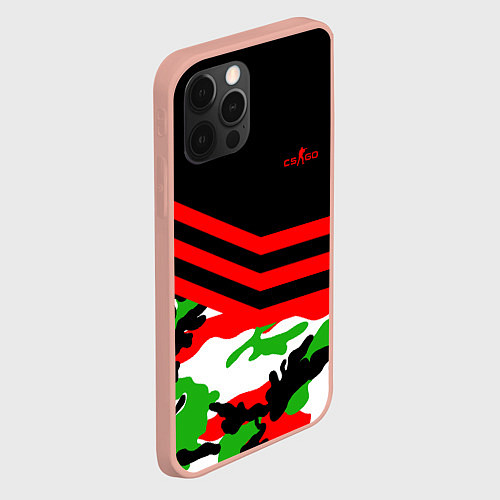 Чехол iPhone 12 Pro Max CS:GO Red Camo / 3D-Светло-розовый – фото 2