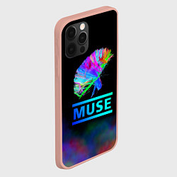 Чехол для iPhone 12 Pro Max Muse: Neon Flower, цвет: 3D-светло-розовый — фото 2
