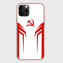 Чехол для iPhone 12 Pro Max СССР воин, цвет: 3D-светло-розовый