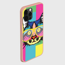 Чехол для iPhone 12 Pro Max Поп-арт котик, цвет: 3D-светло-розовый — фото 2