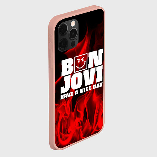 Чехол iPhone 12 Pro Max Bon Jovi: Have a nice day / 3D-Светло-розовый – фото 2