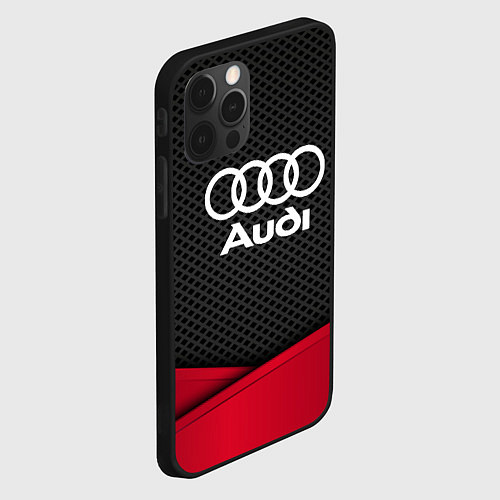 Чехол iPhone 12 Pro Max Audi: Grey Carbon / 3D-Черный – фото 2