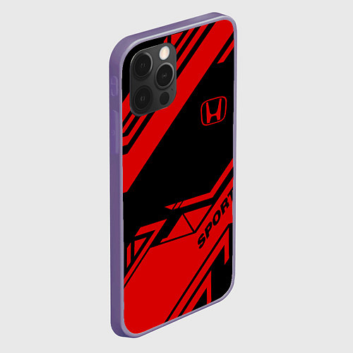 Чехол iPhone 12 Pro Max Honda: Techno Sport / 3D-Серый – фото 2