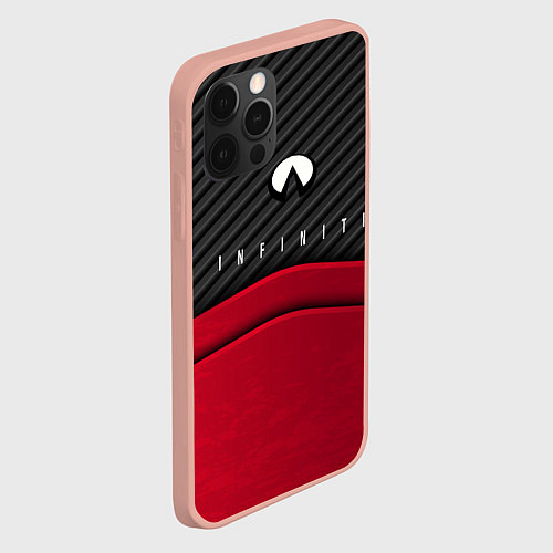 Чехол iPhone 12 Pro Max Infiniti: Red Carbon / 3D-Светло-розовый – фото 2