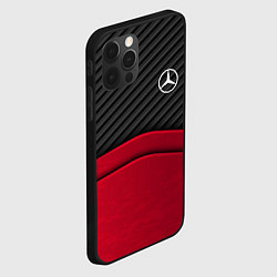 Чехол для iPhone 12 Pro Max Mercedes Benz: Red Carbon, цвет: 3D-черный — фото 2