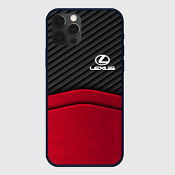 Чехол для iPhone 12 Pro Max Lexus: Red Carbon, цвет: 3D-черный
