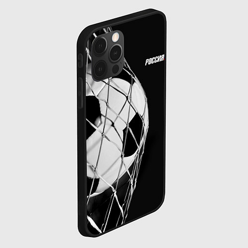 Чехол iPhone 12 Pro Max Болельщик России / 3D-Черный – фото 2