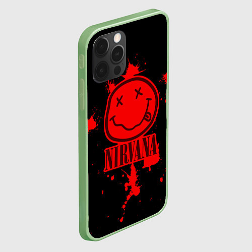 Чехол iPhone 12 Pro Max Nirvana: Blooded Smile / 3D-Салатовый – фото 2