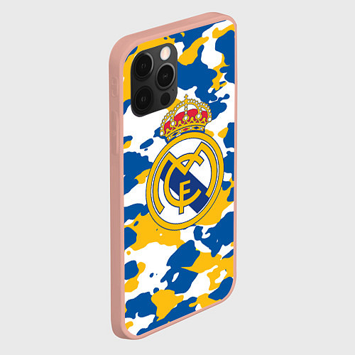 Чехол iPhone 12 Pro Max Real Madrid: Camo / 3D-Светло-розовый – фото 2