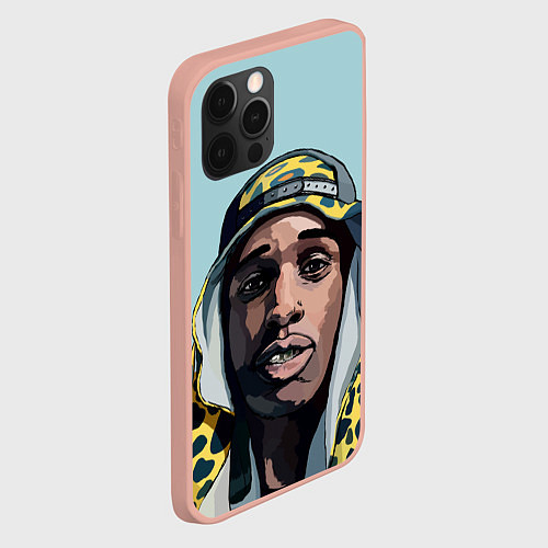 Чехол iPhone 12 Pro Max ASAP Rocky: Far East / 3D-Светло-розовый – фото 2