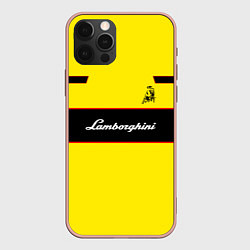 Чехол для iPhone 12 Pro Max Lamborghini Style, цвет: 3D-светло-розовый