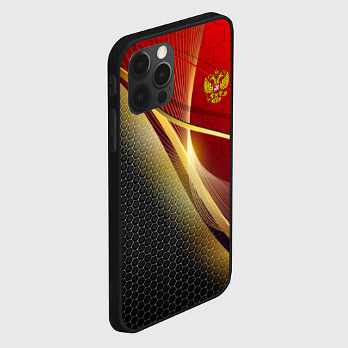 Чехол iPhone 12 Pro Max RUSSIA SPORT: Gold Collection / 3D-Черный – фото 2