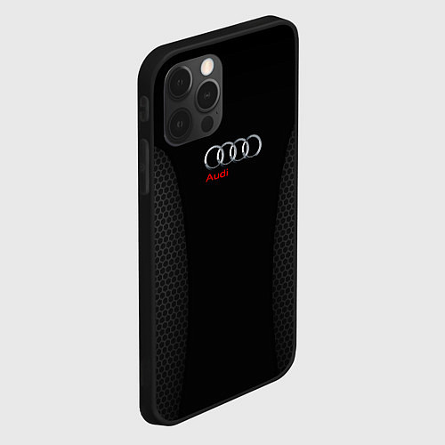 Чехол iPhone 12 Pro Max Audi Carbon / 3D-Черный – фото 2