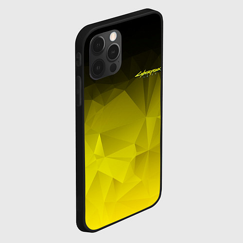 Чехол iPhone 12 Pro Max Cyberpunk 2077: Yellow Poly / 3D-Черный – фото 2