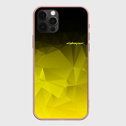 Чехол для iPhone 12 Pro Max Cyberpunk 2077: Yellow Poly, цвет: 3D-светло-розовый