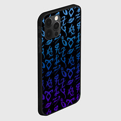 Чехол для iPhone 12 Pro Max Blue Runes, цвет: 3D-черный — фото 2