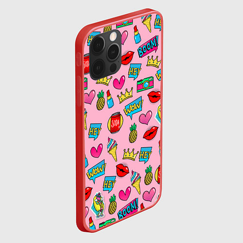 Чехол iPhone 12 Pro Max Wow Glamour / 3D-Красный – фото 2