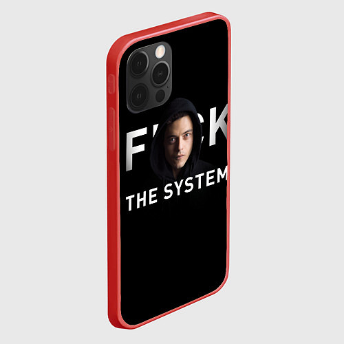 Чехол iPhone 12 Pro Max F*ck The System: Mr Robot / 3D-Красный – фото 2