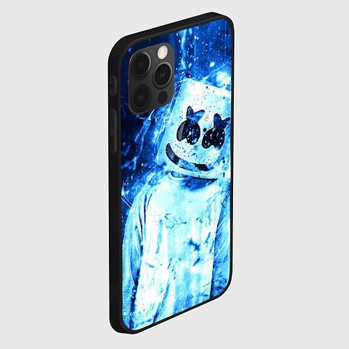 Чехол iPhone 12 Pro Max Marshmello: Blue Liquid / 3D-Черный – фото 2