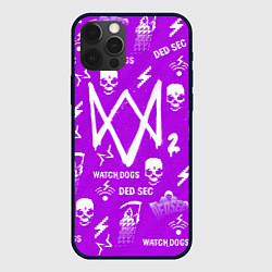 Чехол для iPhone 12 Pro Max Watch Dogs 2: Violet Pattern, цвет: 3D-черный