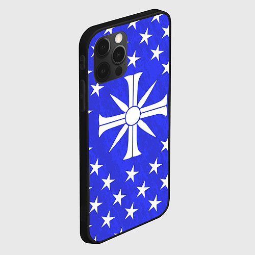 Чехол iPhone 12 Pro Max Far Cry 5: Blue Cult Symbol / 3D-Черный – фото 2