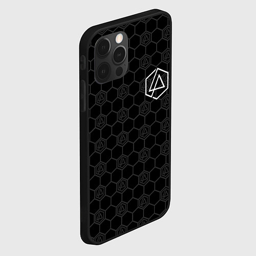 Чехол iPhone 12 Pro Max Linkin Park: Black Carbon / 3D-Черный – фото 2