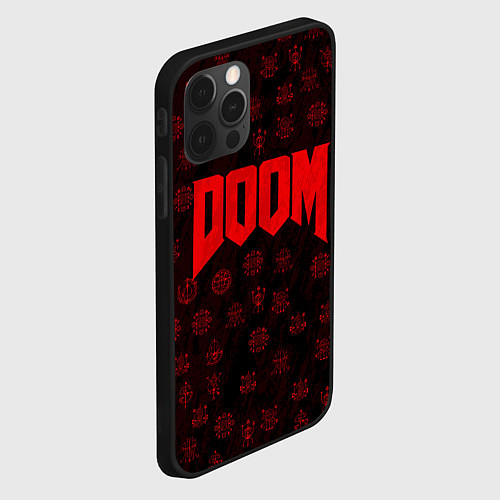 Чехол iPhone 12 Pro Max DOOM: Hellish signs / 3D-Черный – фото 2