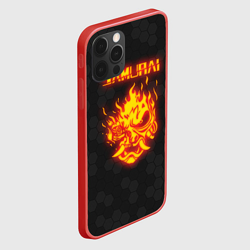 Чехол iPhone 12 Pro Max Cyberpunk 2077: SAMURAI / 3D-Красный – фото 2