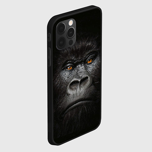 Чехол iPhone 12 Pro Max Морда Гориллы / 3D-Черный – фото 2