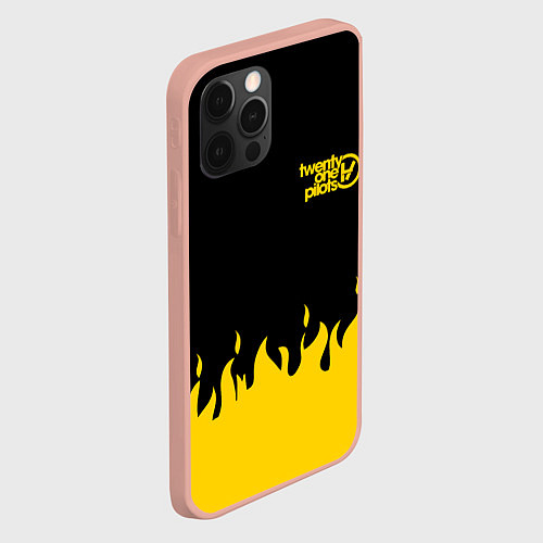 Чехол iPhone 12 Pro Max 21 Pilots: Yellow Fire / 3D-Светло-розовый – фото 2