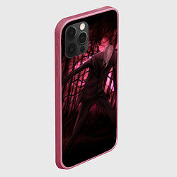 Чехол для iPhone 12 Pro Max Slender: Dark Wood, цвет: 3D-малиновый — фото 2