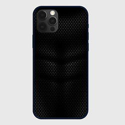 Чехол для iPhone 12 Pro Max Карбоновая броня, цвет: 3D-черный