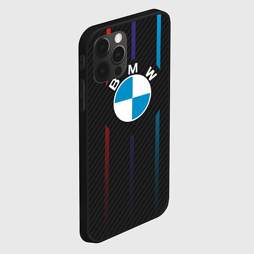 Чехол iPhone 12 Pro Max BMW: Three Lines / 3D-Черный – фото 2