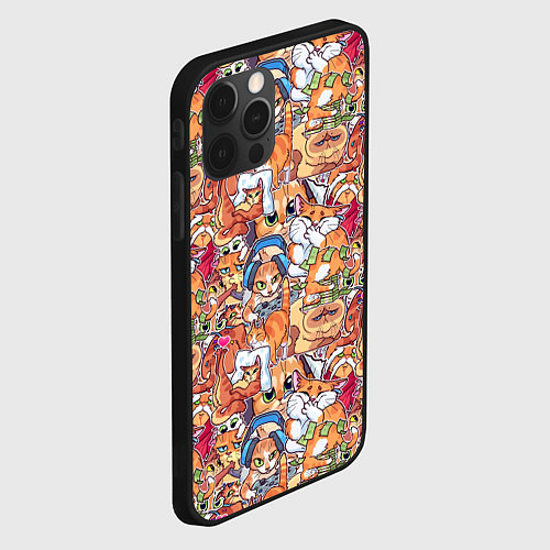 Чехол iPhone 12 Pro Max Котобомбинг / 3D-Черный – фото 2