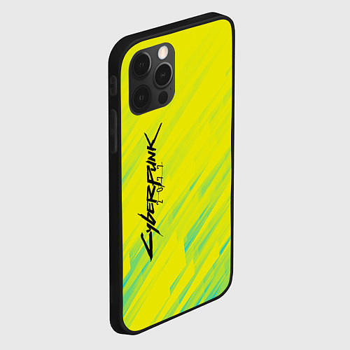 Чехол iPhone 12 Pro Max Cyberpunk 2077: Yellow / 3D-Черный – фото 2