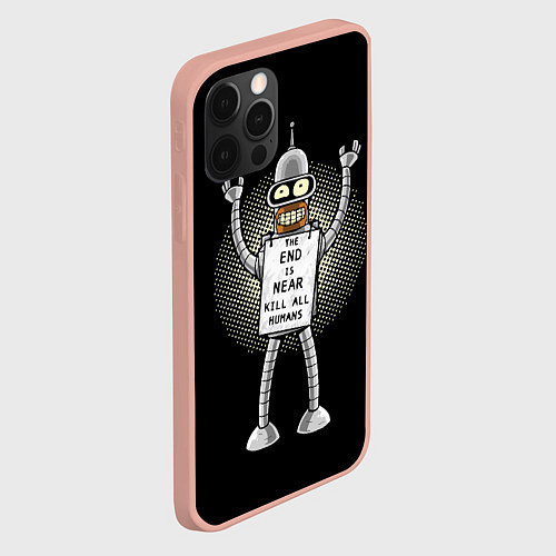 Чехол iPhone 12 Pro Max Kill All Humans / 3D-Светло-розовый – фото 2