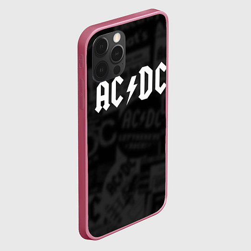 Чехол iPhone 12 Pro Max AC/DC: Black Rock / 3D-Малиновый – фото 2