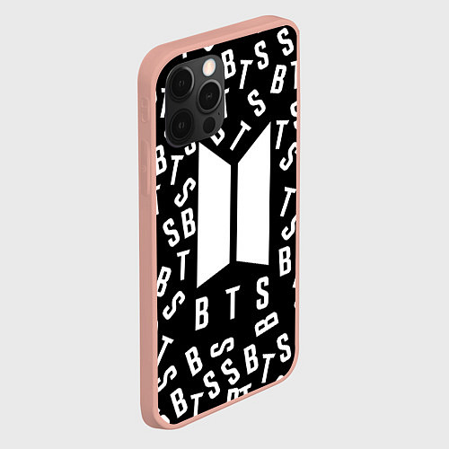 Чехол iPhone 12 Pro Max BTS: Black Style / 3D-Светло-розовый – фото 2