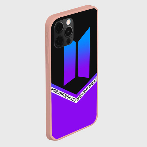 Чехол iPhone 12 Pro Max BTS: Neon Symbol / 3D-Светло-розовый – фото 2