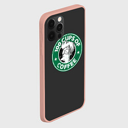 Чехол для iPhone 12 Pro Max 100 cups of coffee, цвет: 3D-светло-розовый — фото 2