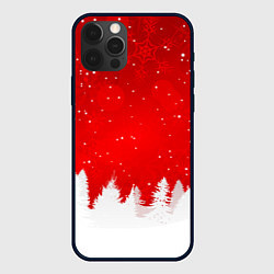 Чехол для iPhone 12 Pro Max Christmas pattern, цвет: 3D-черный