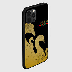 Чехол для iPhone 12 Pro Max GUSSI: Gold Edition, цвет: 3D-черный — фото 2