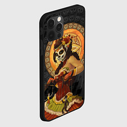 Чехол для iPhone 12 Pro Max Мексиканка - стиль Калавера Катрина, цвет: 3D-черный — фото 2