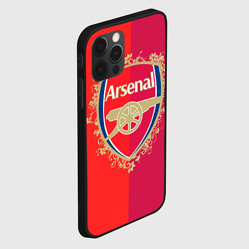 Чехол iPhone 12 Pro Max FC Arsenal - emblem / 3D-Черный – фото 2