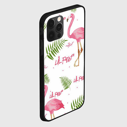 Чехол iPhone 12 Pro Max Lil Peep: Pink Flamingo / 3D-Черный – фото 2