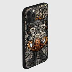 Чехол для iPhone 12 Pro Max Mosaic Pig, цвет: 3D-черный — фото 2