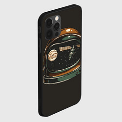 Чехол для iPhone 12 Pro Max Космос в шлеме скафандра - планета и спутник, цвет: 3D-черный — фото 2