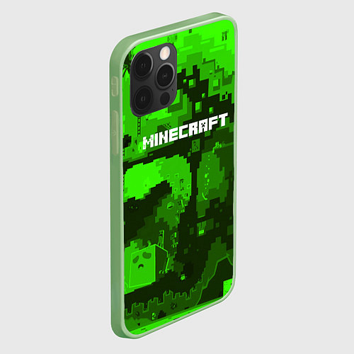 Чехол iPhone 12 Pro Max Minecraft: Green World / 3D-Салатовый – фото 2