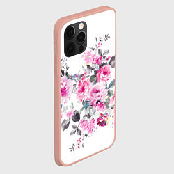 Чехол для iPhone 12 Pro Max Розовые розы, цвет: 3D-светло-розовый — фото 2